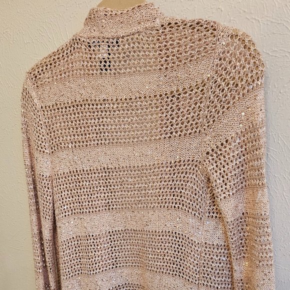 INC (International Concepts) Sequin Cascade Open-Front Cardigan - Picture 4 of 9